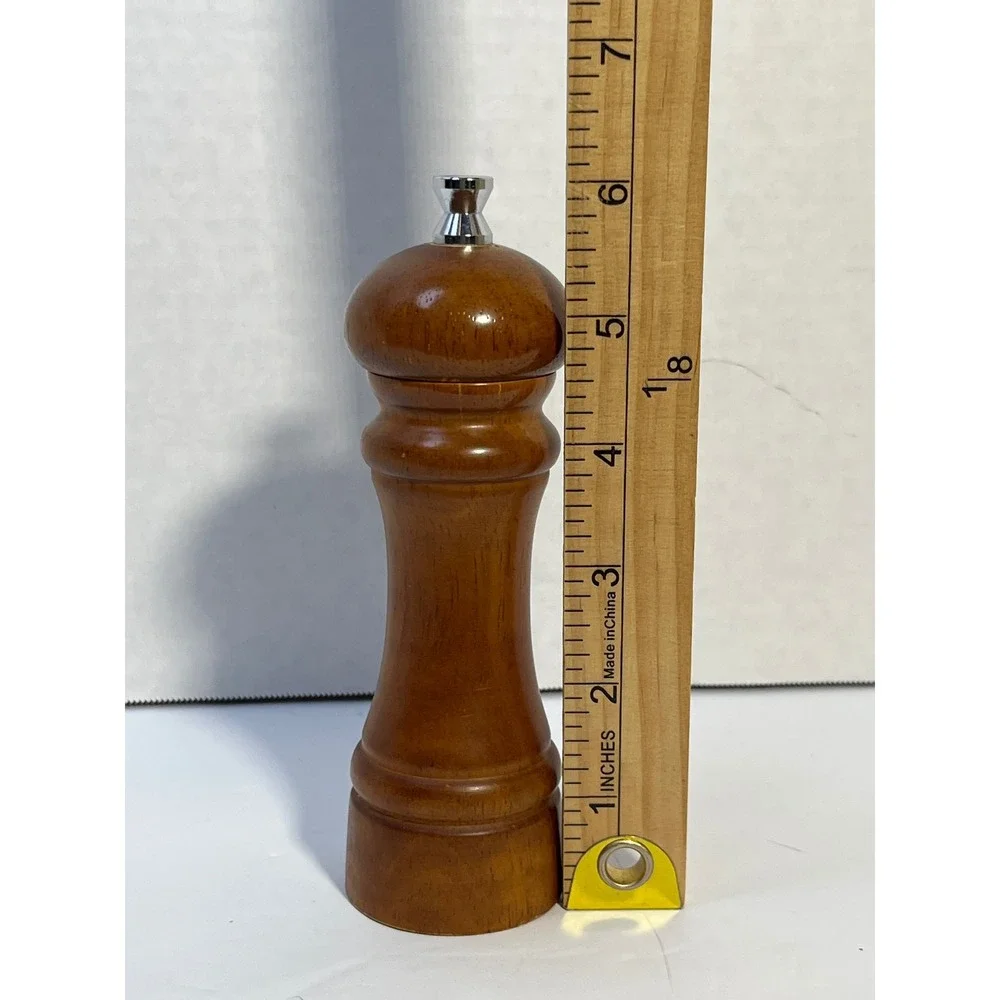 Vintage Spice Tree Wooden Pepper Mill Manual Spice Grinder Wood Chrome Knob
